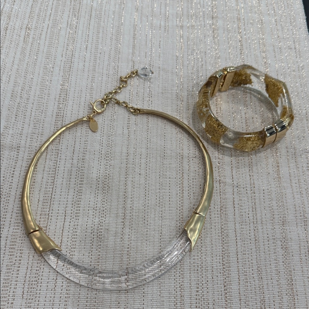 Chico’s Gold and Clear Jewelry Set